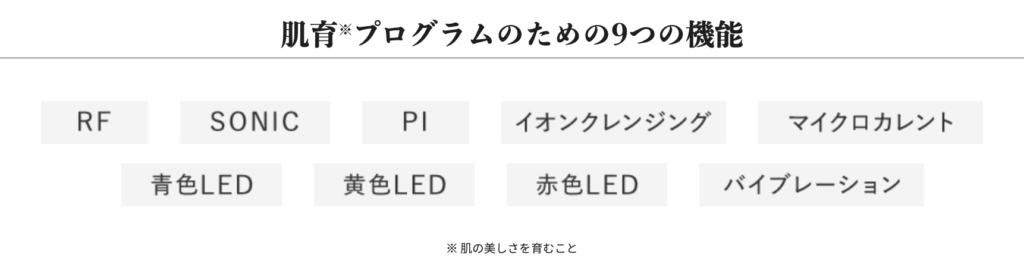 BEAUTECH RAISEは9つの機能搭載