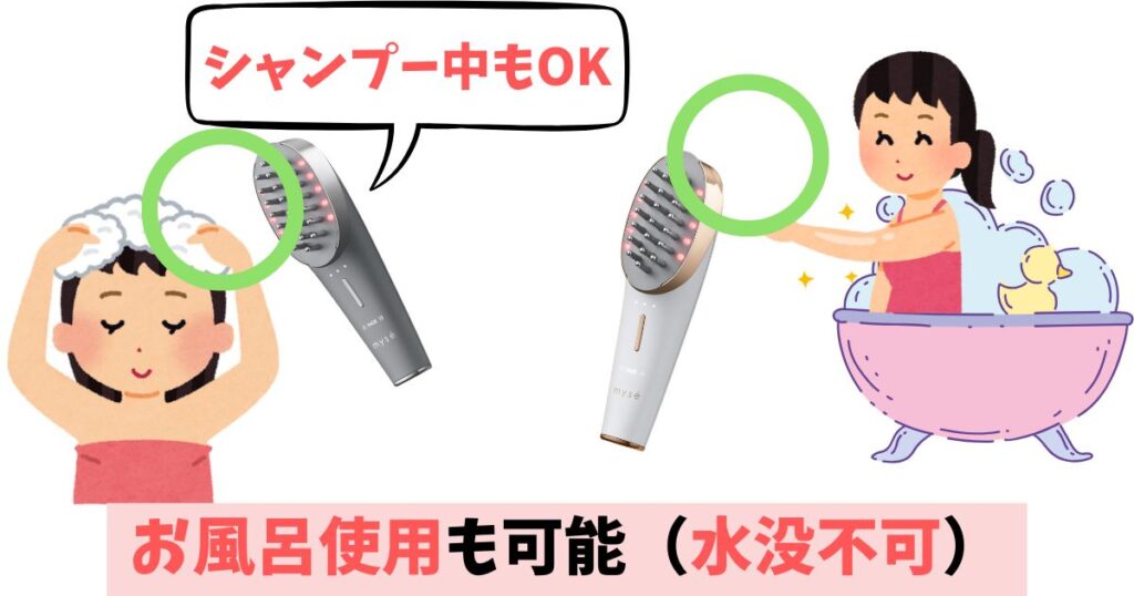 ニードルリフトブラシとスカルプリフトプラスどちらもIPX5の防水仕様なので、お風呂で使用可能