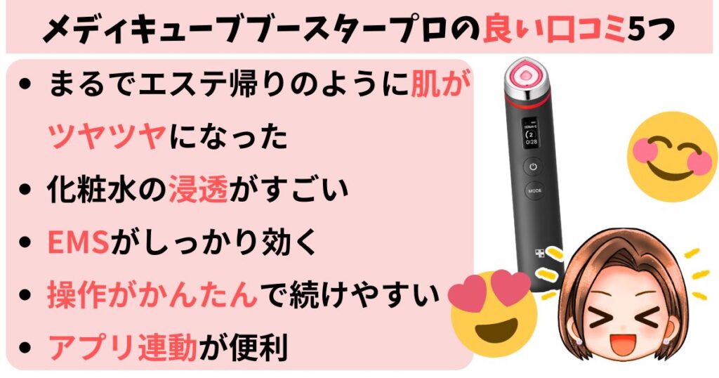メディキューブ ブースタープロの良い口コミ5つ