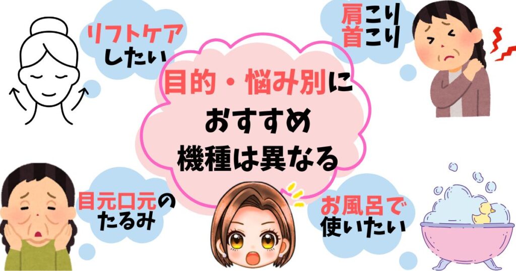 【簡単診断】目的・悩み別!あなたに最適な美顔器はこれ!