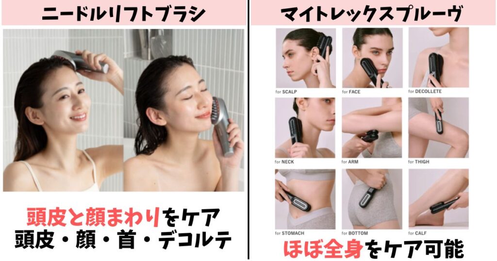 使用部位:プルーヴはボディまで広範囲ケア可能