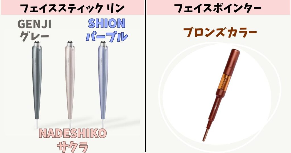 カラーバリエーション:リンは3色、フェイスポインターは1色
