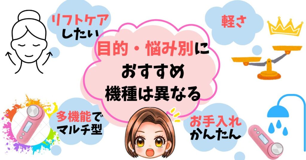 【簡単診断】目的・悩み別 あなたに最適なブラシ型美顔器はこれ!