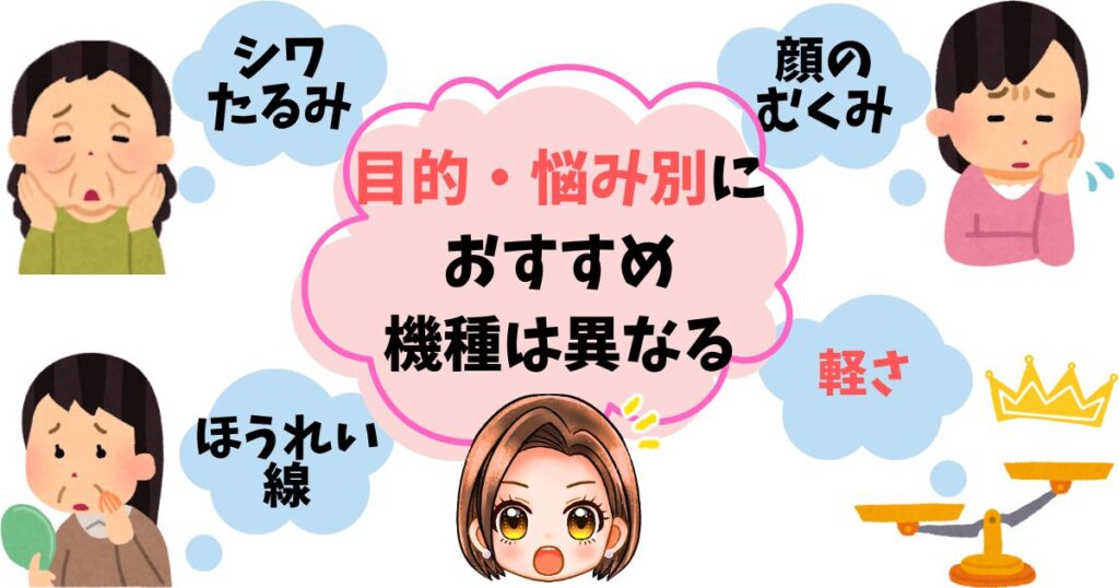 【簡単診断】目的・悩み別あなたに最適な美顔器はこれ！