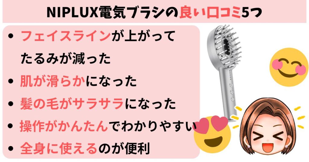 NIPLUX電気ブラシの良い口コミ5つ