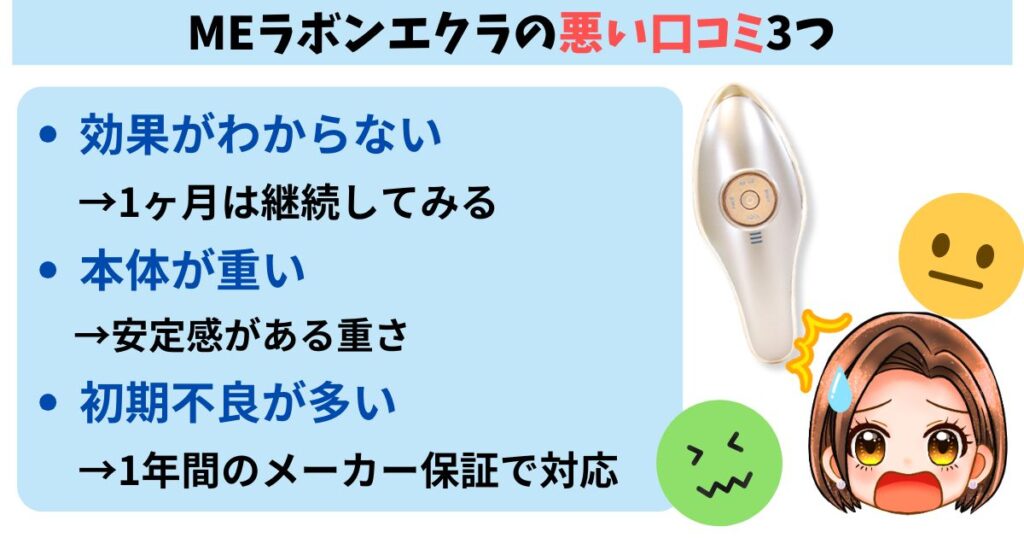 MEラボンエクラの悪い口コミ3つ