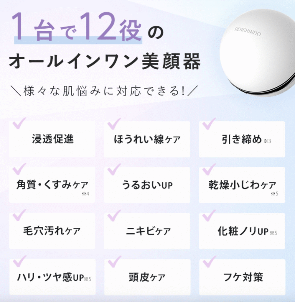 プラズマ美顔器Unは一台12役