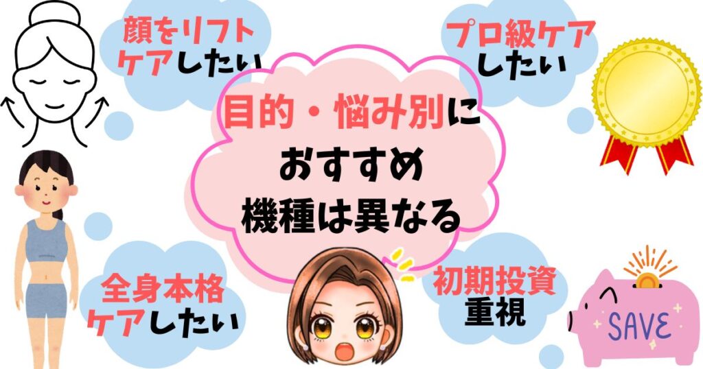 【簡単診断】目的・悩み別!あなたに最適な美顔器はこれ!