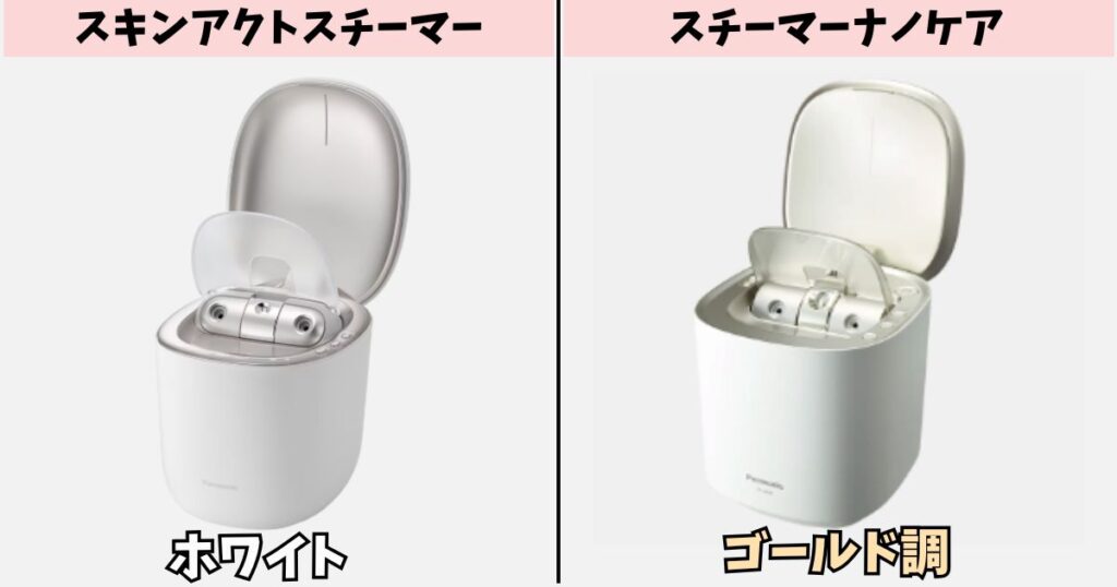 カラー:スキンアクトはホワイト、ナノケアはゴールド調